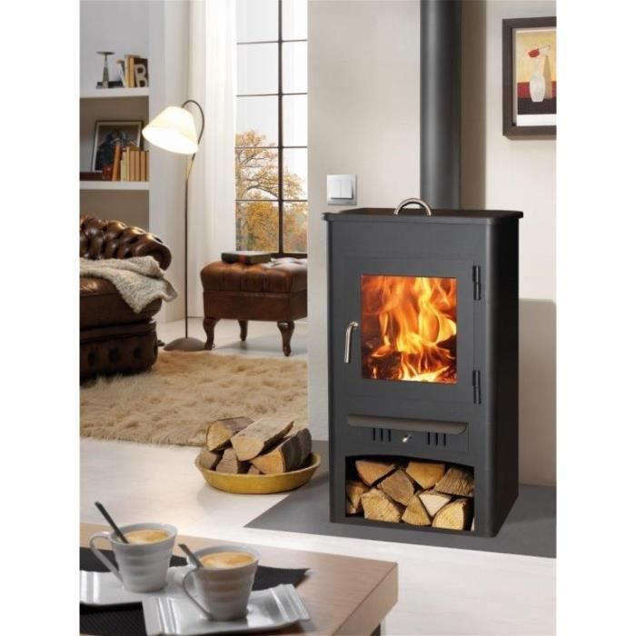 Panadero Firenze Poêle à bois en acier – 9 Kw – Bûches 42 cm – Rendement 75 %